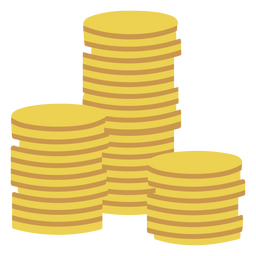Icono de monedas de pilas de dinero