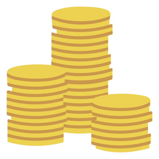 Icono de monedas de pilas de dinero Diseño PNG