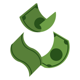 Icono de billetes caída de dinero