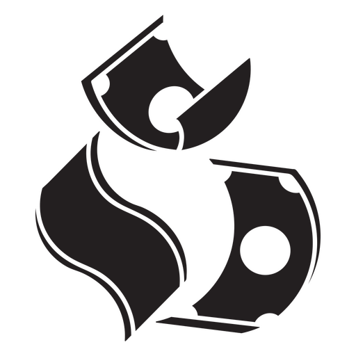 Money falling bills simple icon PNG Design