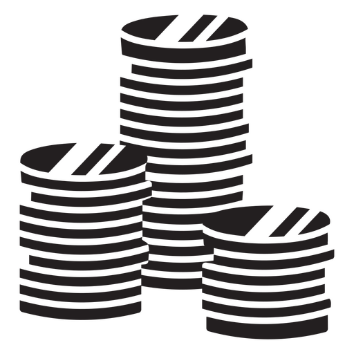 Icono simple de monedas de pila de dinero Diseño PNG
