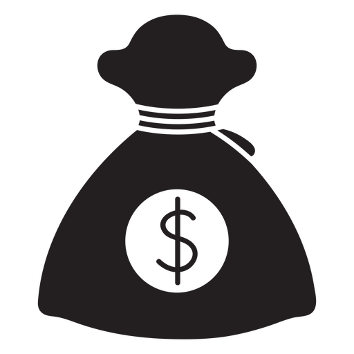 Icono simple de bolsa de dinero Diseño PNG