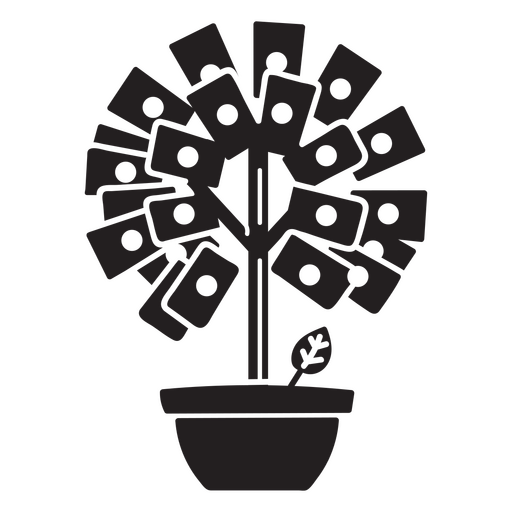 Icono simple del árbol del dinero