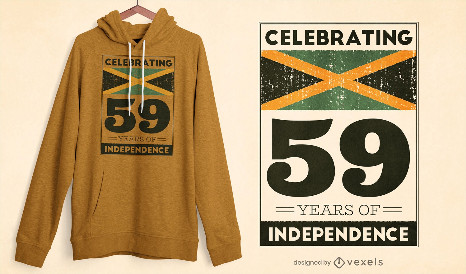 Design de camisetas da independência da Jamaica