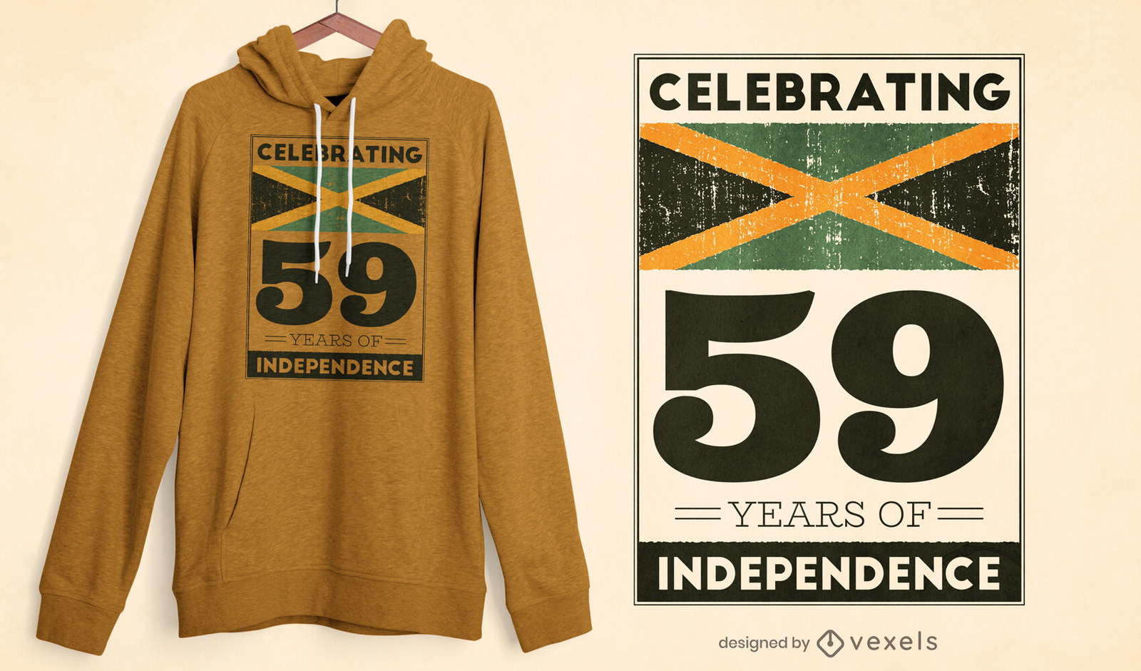 Diseño de camiseta de la independencia de jamaica