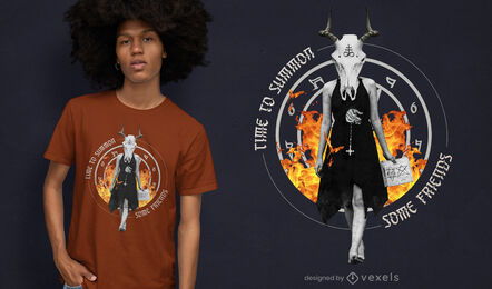 Halloween holiday satanic witch t-shirt psd