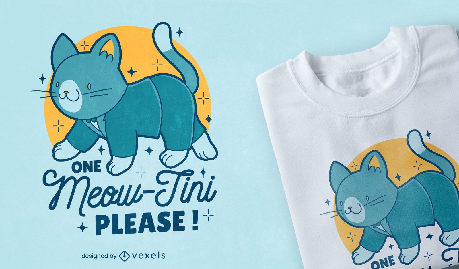 Little cat animal walking t-shirt design