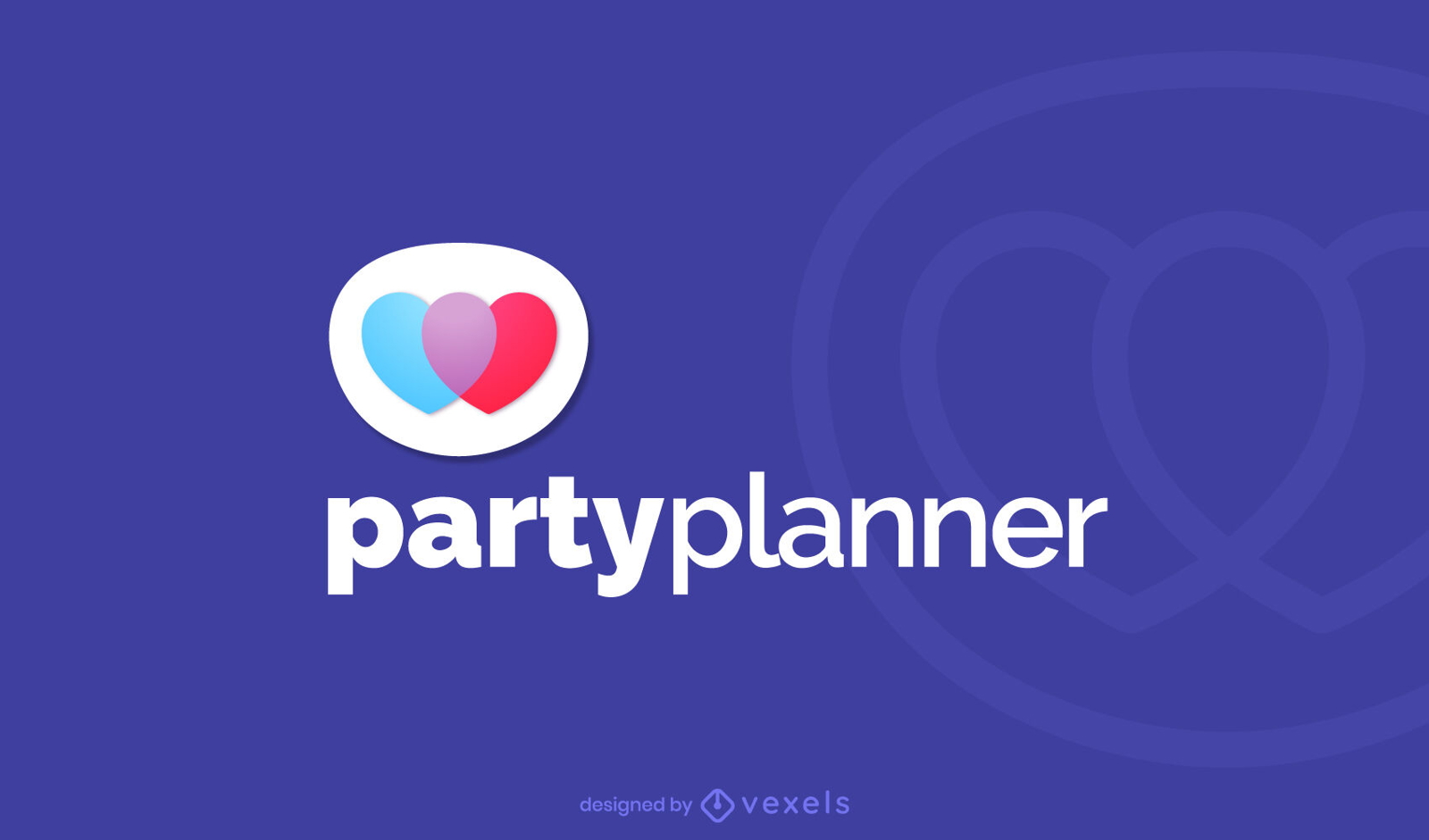 Logotipo gradiente de corações de planejador de festa