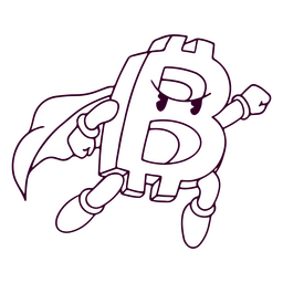 Personaje de superpotencia de Bitcoin Diseño PNG