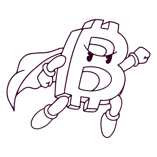 Bitcoin superpower character PNG Design