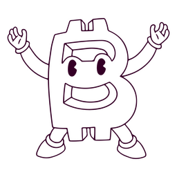 Personagem de criptomoeda Bitcoin Desenho PNG