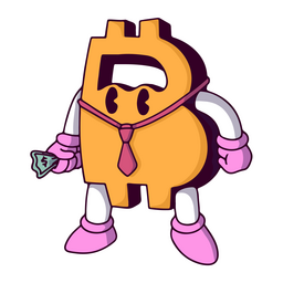 Bitcoin money cartoon business character PNG Design