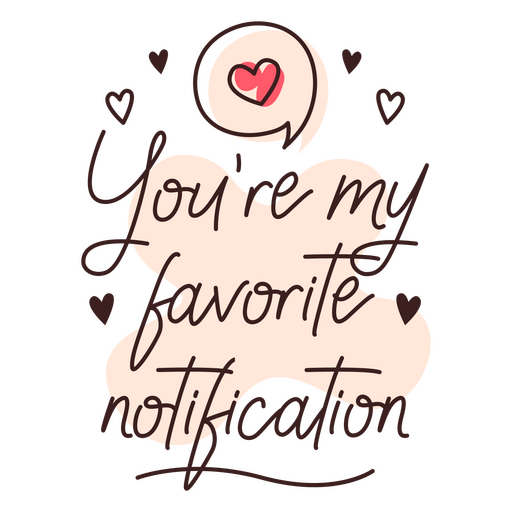 Valentine's day notification quote badge PNG Design