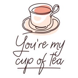 Insignia de té de San Valentín Diseño PNG
