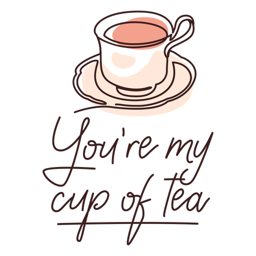 Insignia de té de San Valentín Diseño PNG