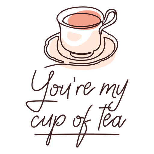 Valentine's day tea badge PNG Design