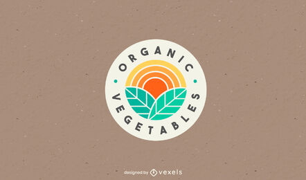 Organic leaves color cut out logo