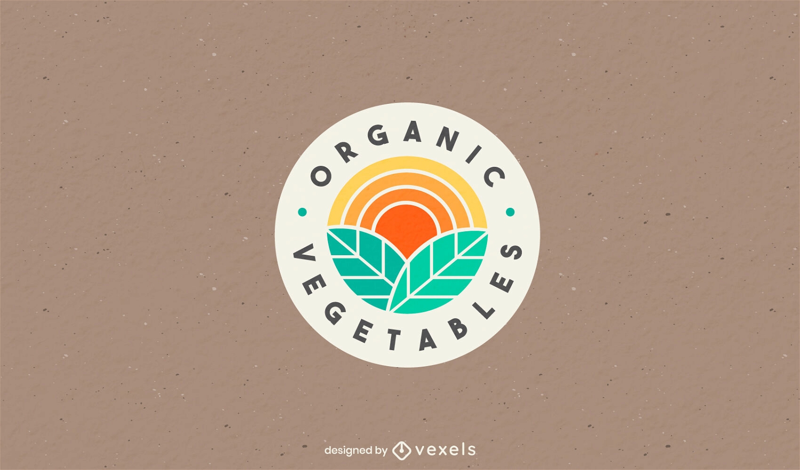 Logotipo recortado de color de hojas orgánicas