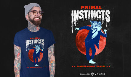 Camiseta monstro lobisomem do Dia das Bruxas psd