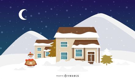 Winter-Weihnachtsvektor-Illustration Winter-Weihnachtsvektor-Illustration