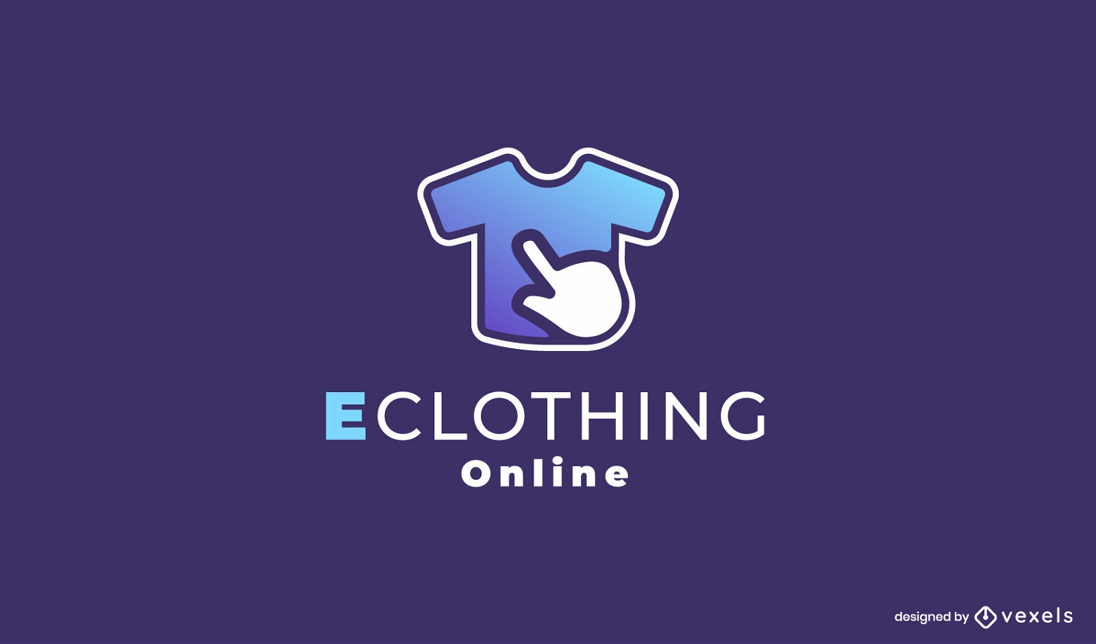 Logotipo gradiente de camisetas da loja online de roupas