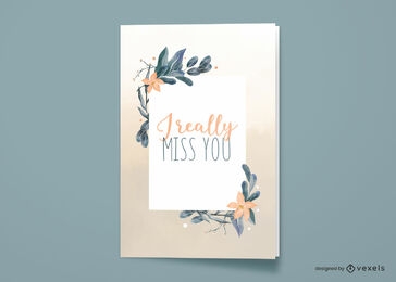 Watercolor nature greeting card design