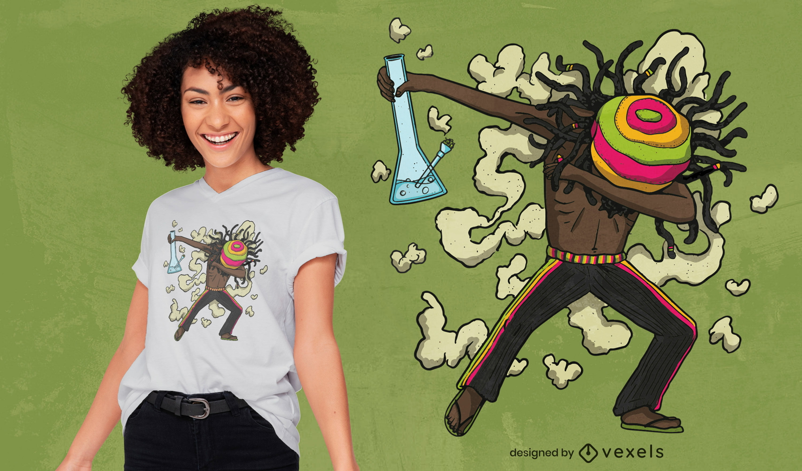 Rasta-Mann tupfen T-Shirt-Design