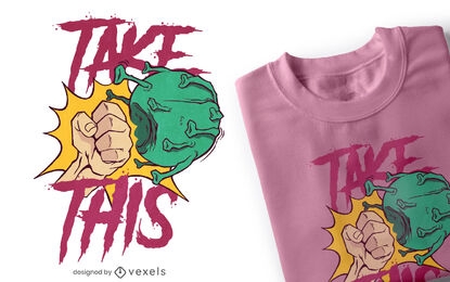 Punching coronavirus t-shirt design