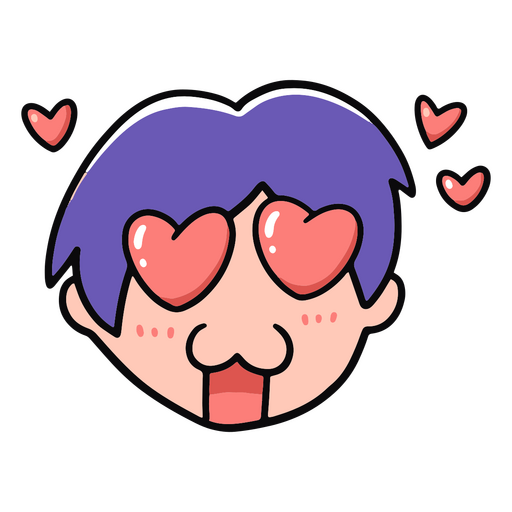 Anime hearts boy people PNG Design