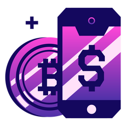 Cryptocurrency bitcoin cellphone trade PNG Design