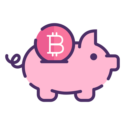 Ícone de negócios do cofrinho Bitcoin Desenho PNG