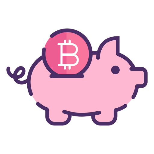 Icono de negocio de alcancía de Bitcoin Diseño PNG