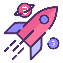 Ícone de negócios da nave espacial Bitcoin