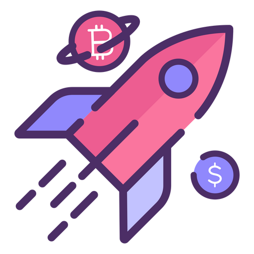 Icono de negocio de nave espacial de Bitcoin Diseño PNG