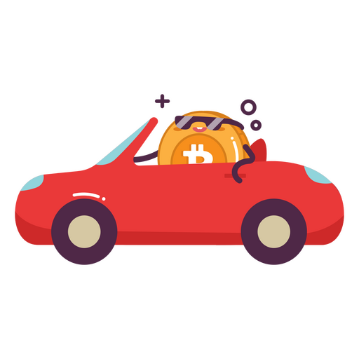 Charakter des Bitcoin-Autogeschäfts PNG-Design