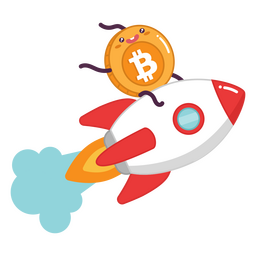 Bitcoin-Raumschiff-Geschäftscharakter PNG-Design