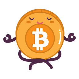 Bitcoin meditation business character PNG Design