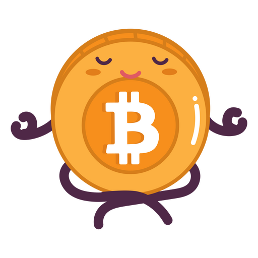 Bitcoin meditation business character PNG Design