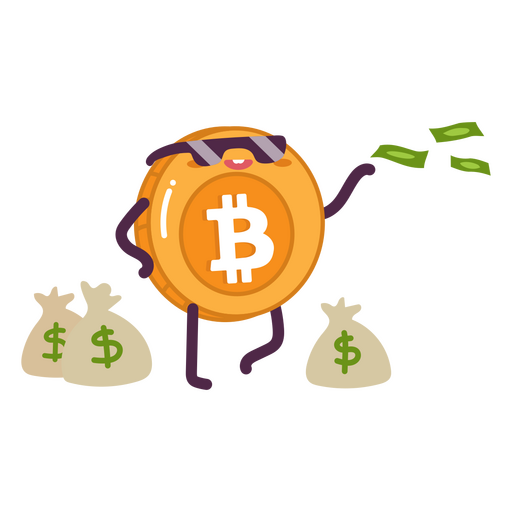 Bitcoin-Geldgeschäftscharakter PNG-Design