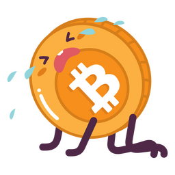 Bitcoin weinen Geschäftscharakter PNG-Design