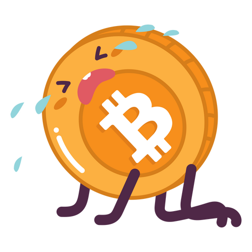 Bitcoin weinen Geschäftscharakter PNG-Design