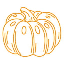 Pumpkin stroke food PNG Design