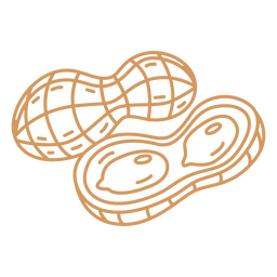Comida de trazo de maní Diseño PNG