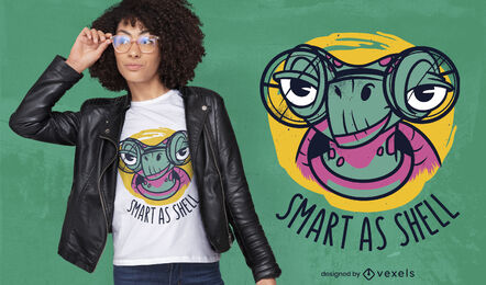 Turtle animal with glasses t-shirt design