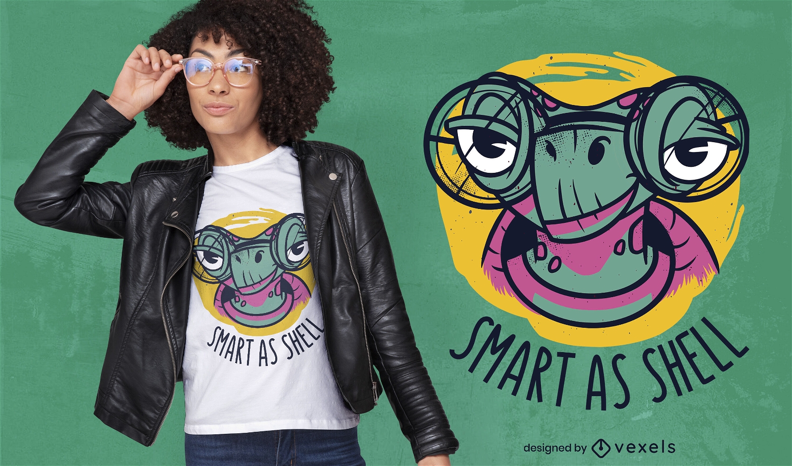 Animal tartaruga com design de t-shirt de óculos