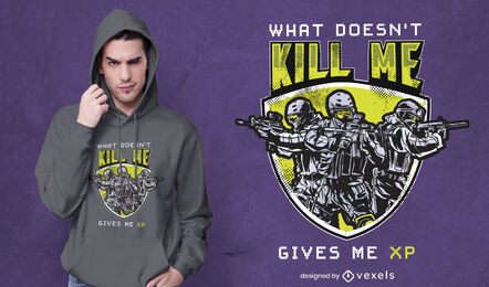 Design de camisetas de soldados de atirador de videogame