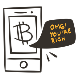 Garabato de teléfono bitcoin Diseño PNG