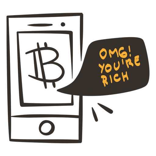 Bitcoin phone doodle PNG Design
