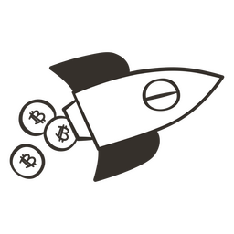 Bitcoin-Rakete PNG-Design