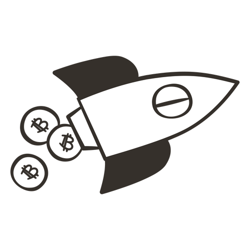 Bitcoin rocketship PNG Design